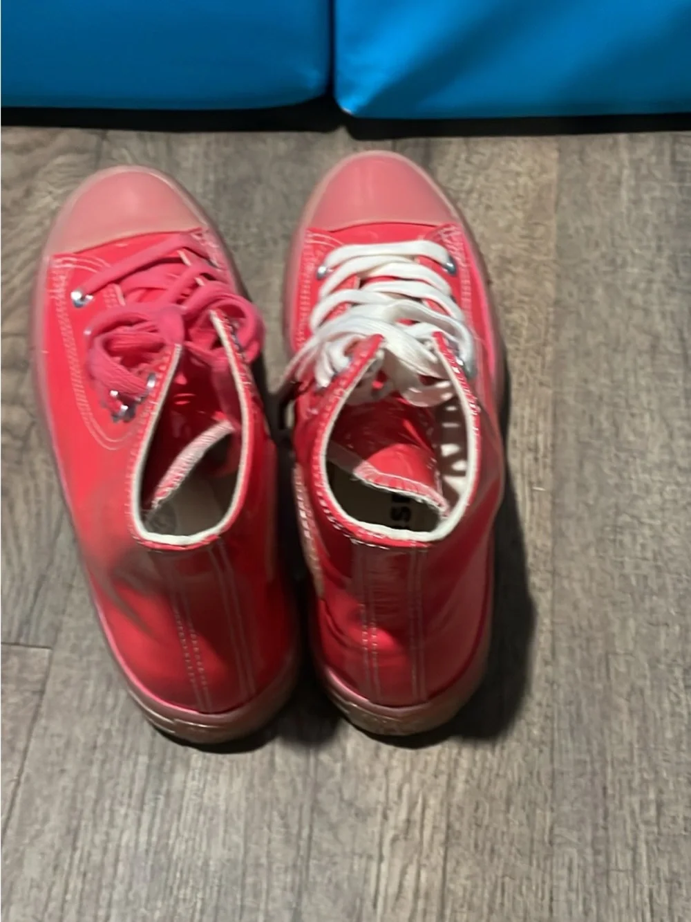 Converse Kids High-Top Sneakers in Coral Pink with White Laces